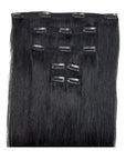 ENVY Clip-In Extension Jet Black, 5-piece premium remy human hair set for instant length in Cyprus at WOOP