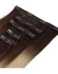 ENVY Clip-In Extension Sunflower, side view showing clip placement and hair length