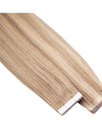 ENVY Ultra Thin Tape Extension Creme Caramel, alternate angle showing tape attachment and hair flow