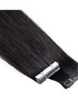 ENVY Ultra Thin Tape Extension Dark Night, alternate angle showing tape attachment and hair flow