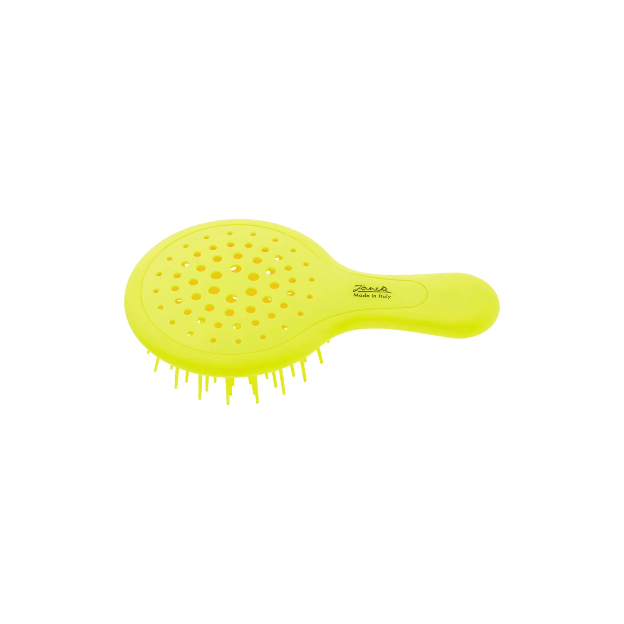 Janeke Mini Superbrush Yellow, compact vented detangling hairbrush in Cyprus at WOOP
