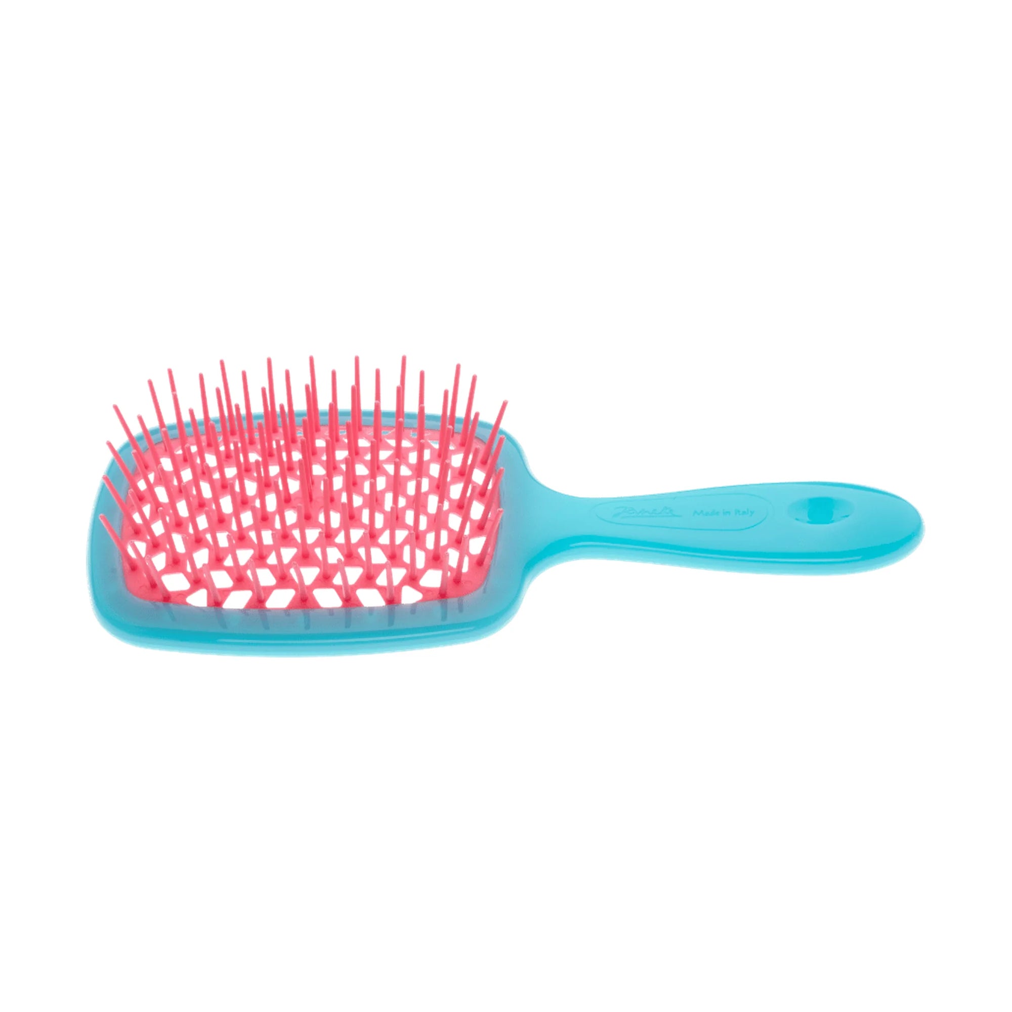 Janeke Superbrush Turquoise & Pink, vented detangling hairbrush in Cyprus at WOOP
