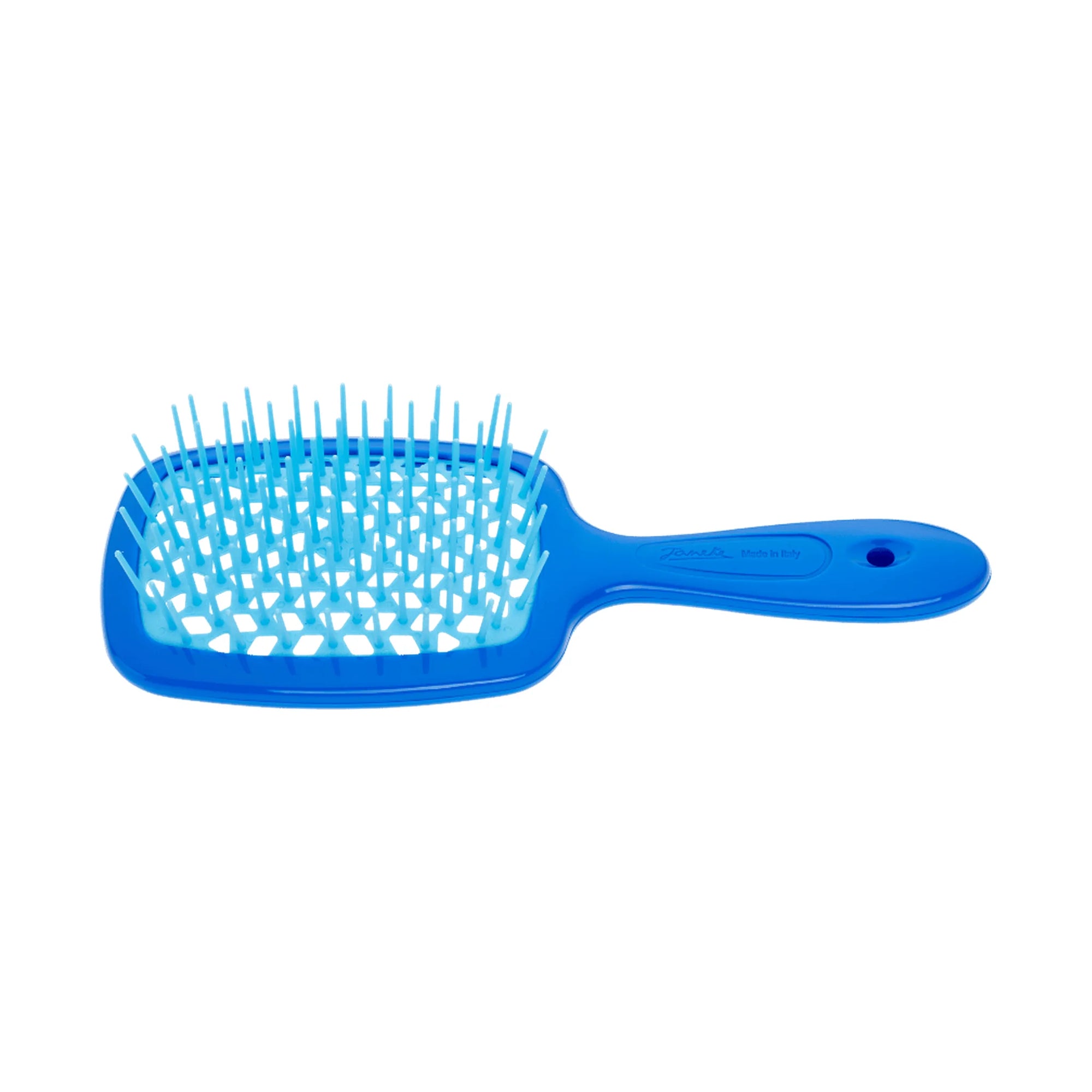 Janeke Superbrush Small Blue & Turquoise, compact vented detangling hairbrush in Cyprus at WOOP