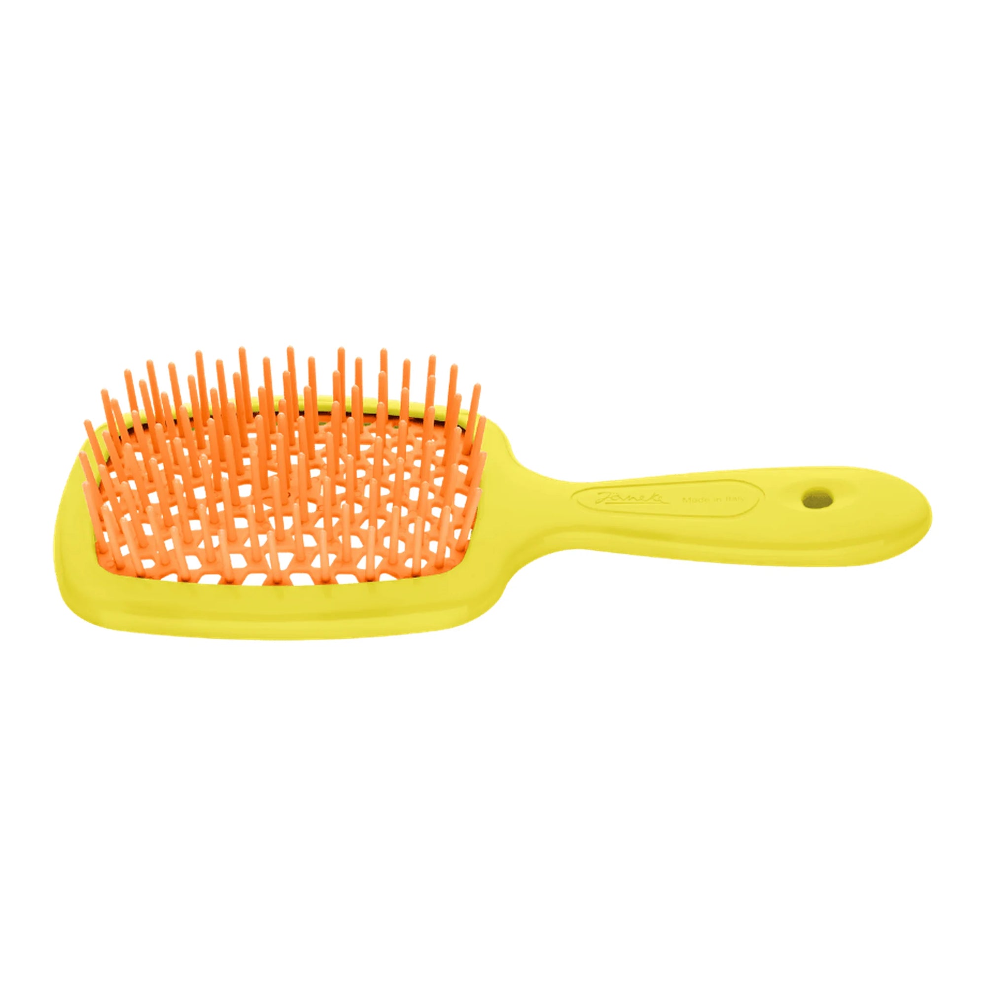 Janeke Superbrush Small Yellow, compact vented detangling hairbrush in Cyprus at WOOP