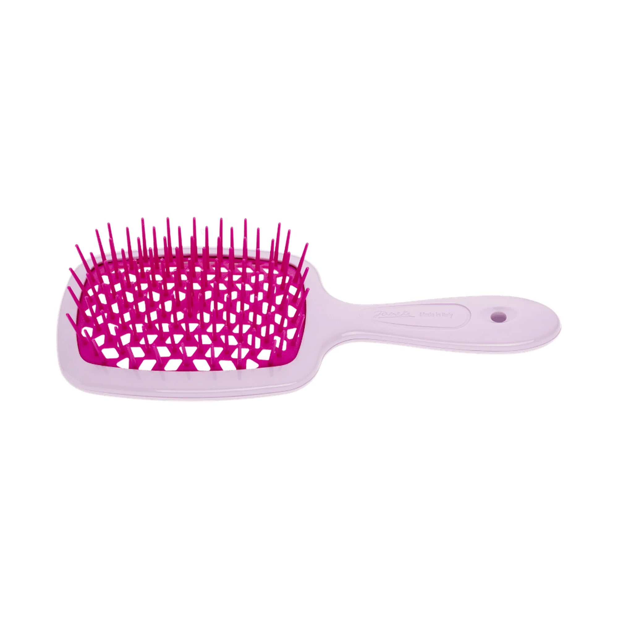 Janeke Superbrush Small Lilac & Fuxia, compact vented detangling hairbrush in Cyprus at WOOP