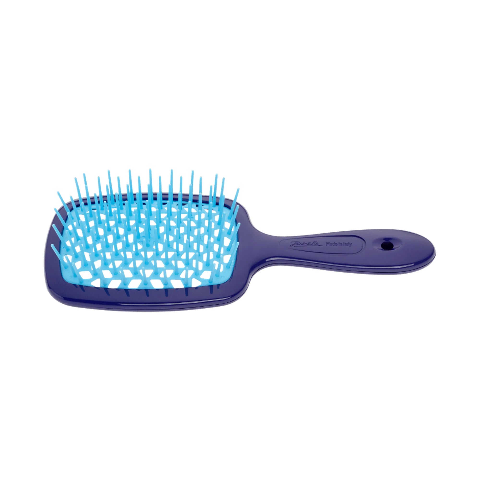 Janeke Superbrush Small Purple & Turquoise, compact vented detangling hairbrush in Cyprus at WOOP