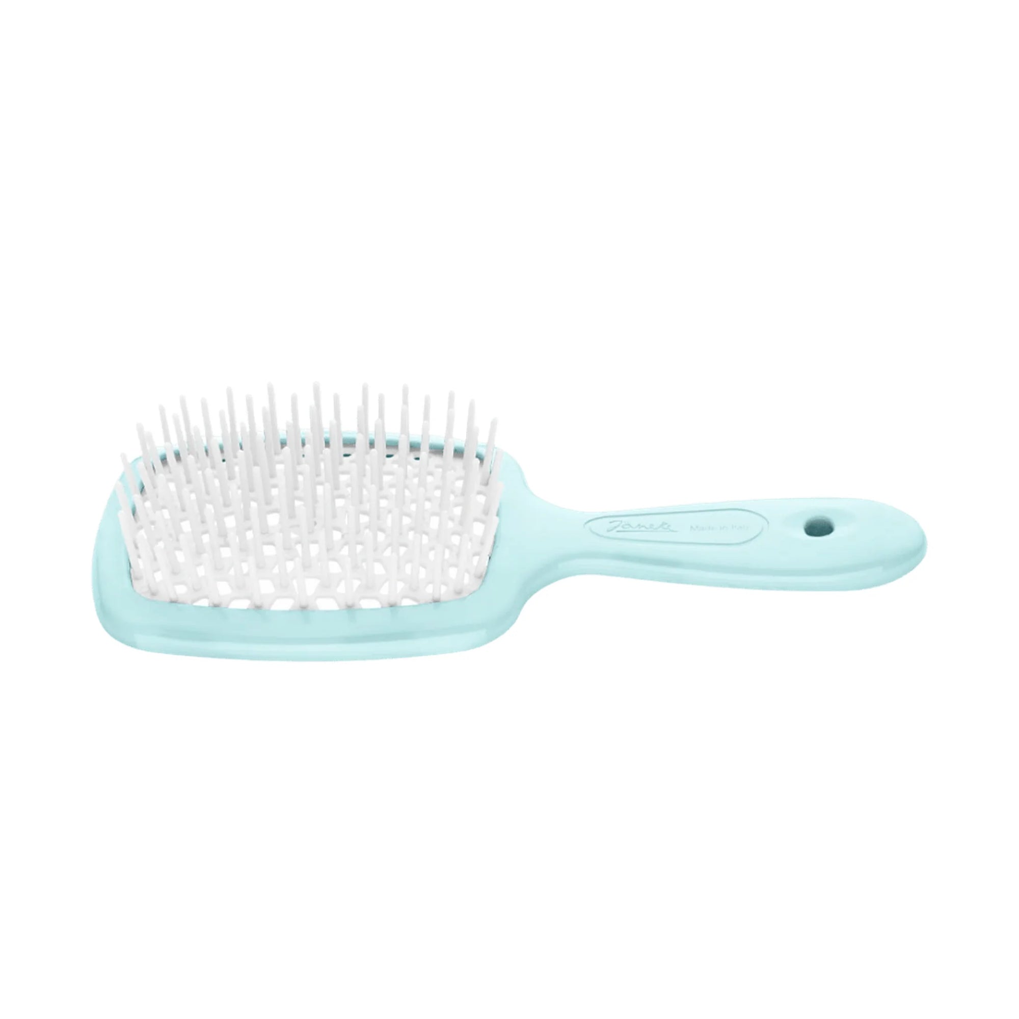 Janeke Superbrush Small Turquoise, compact vented detangling hairbrush in Cyprus at WOOP