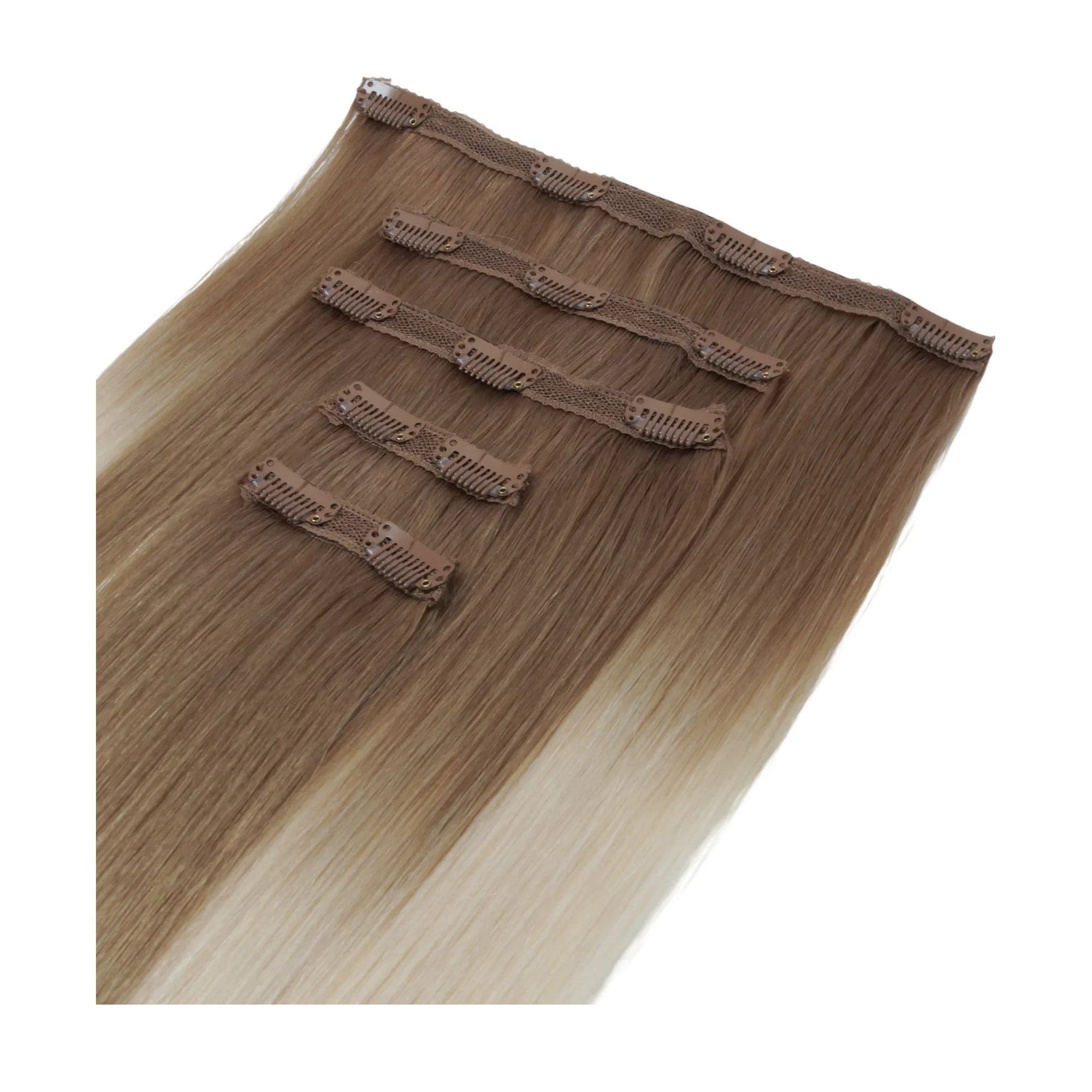 ENVY Clip-In Extension California, side view showing clip placement and hair length
