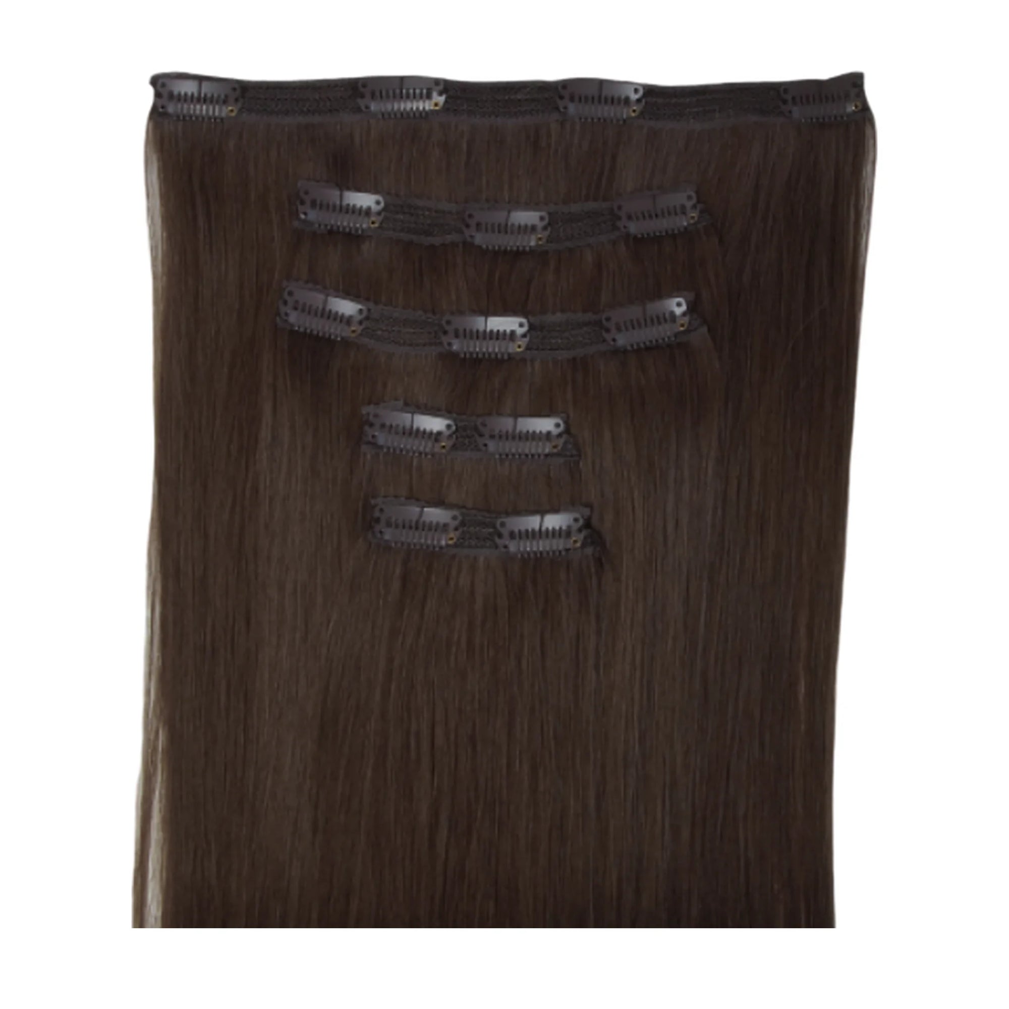 ENVY Clip-In Extension Choco Brownie, 5-piece premium remy human hair set for instant length in Cyprus at WOOP