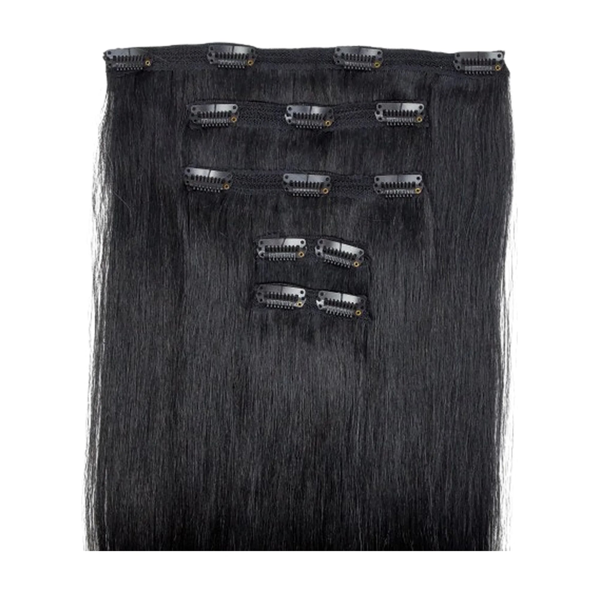 ENVY Clip-In Extension Dark Night, 5-piece premium remy human hair set for instant length in Cyprus at WOOP