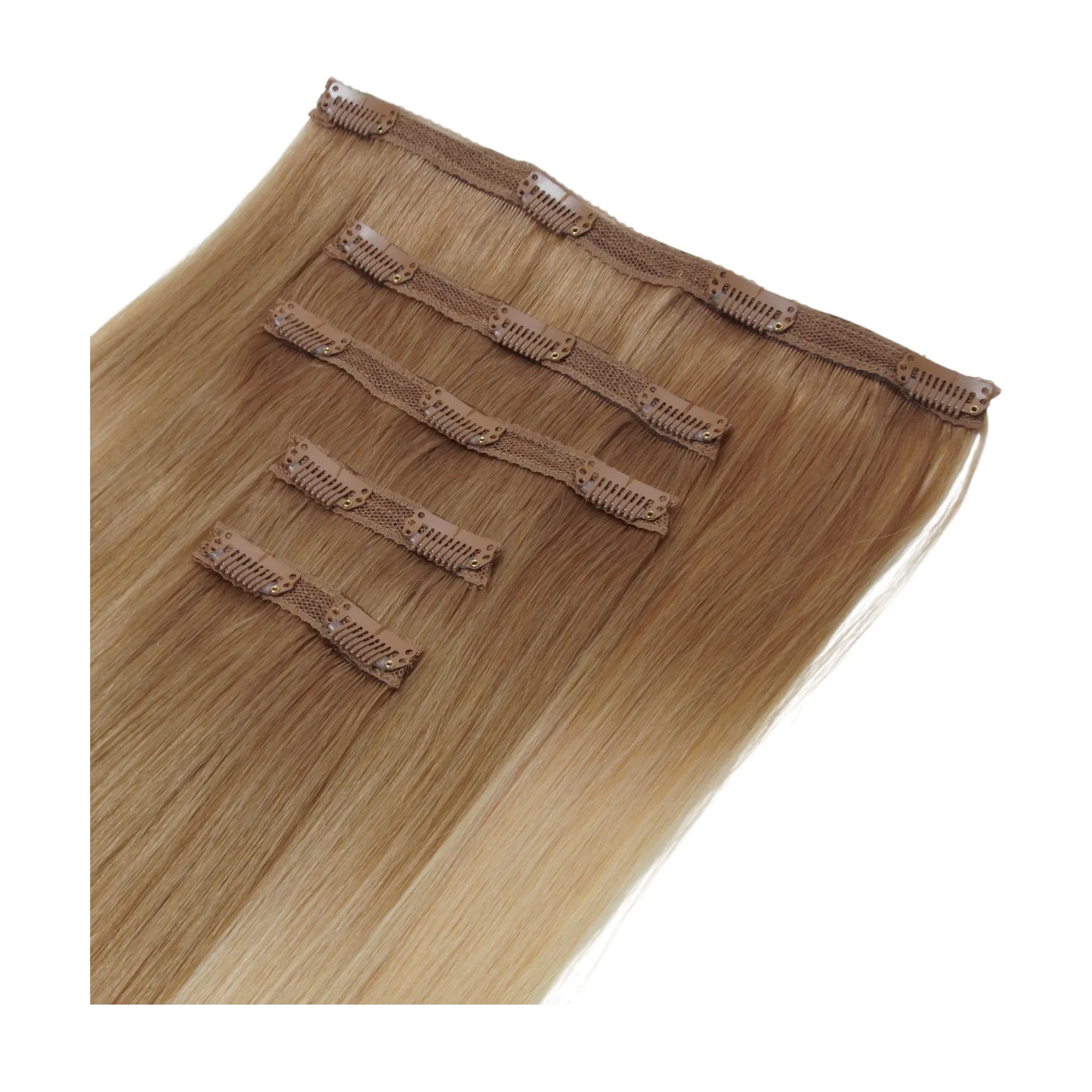 ENVY Clip-In Extension Sahara, side view showing clip placement and hair length