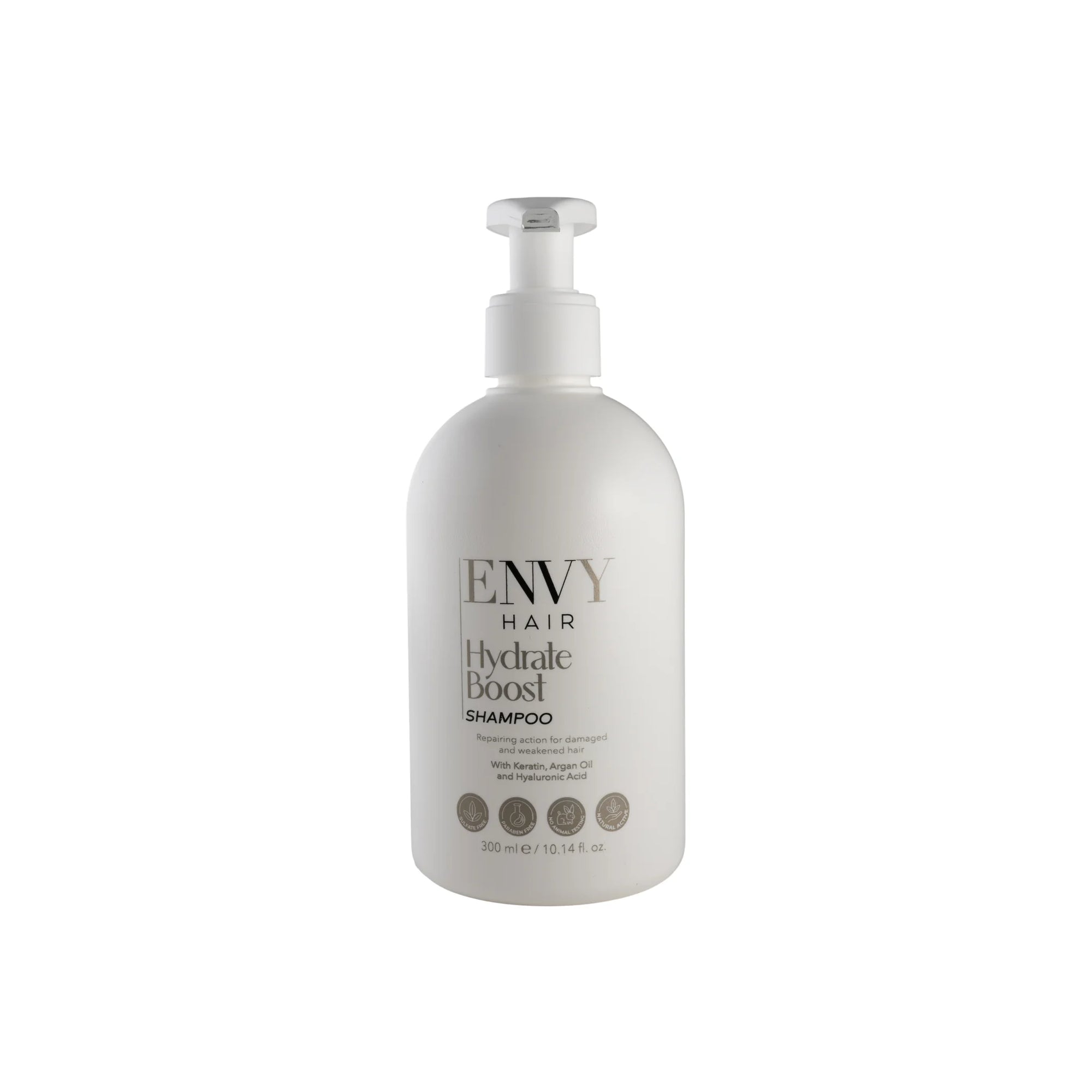 ENVY Hydrate Boost Shampoo 300ml, repairing keratin and argan oil shampoo for damaged hair in Cyprus at WOOP