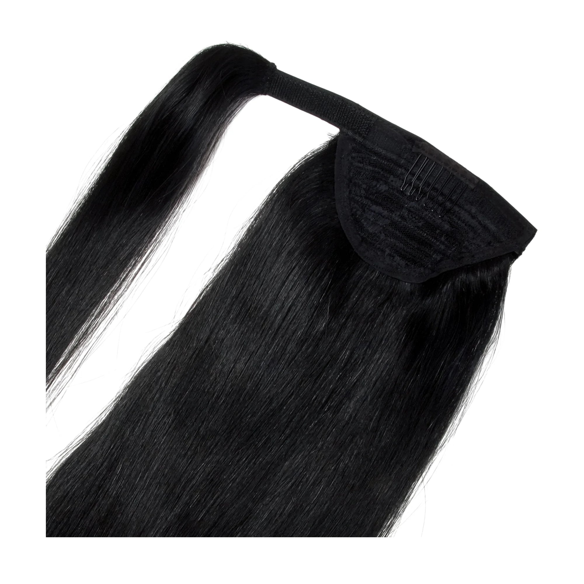 ENVY Ponytail Extension Jet Black, hair shown loose to display length and texture
