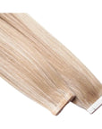 ENVY Ultra Thin Tape Extension Canella Bianca, alternate angle showing tape attachment and hair flow