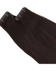 ENVY Ultra Thin Tape Extension Chocolata, alternate angle showing tape attachment and hair flow
