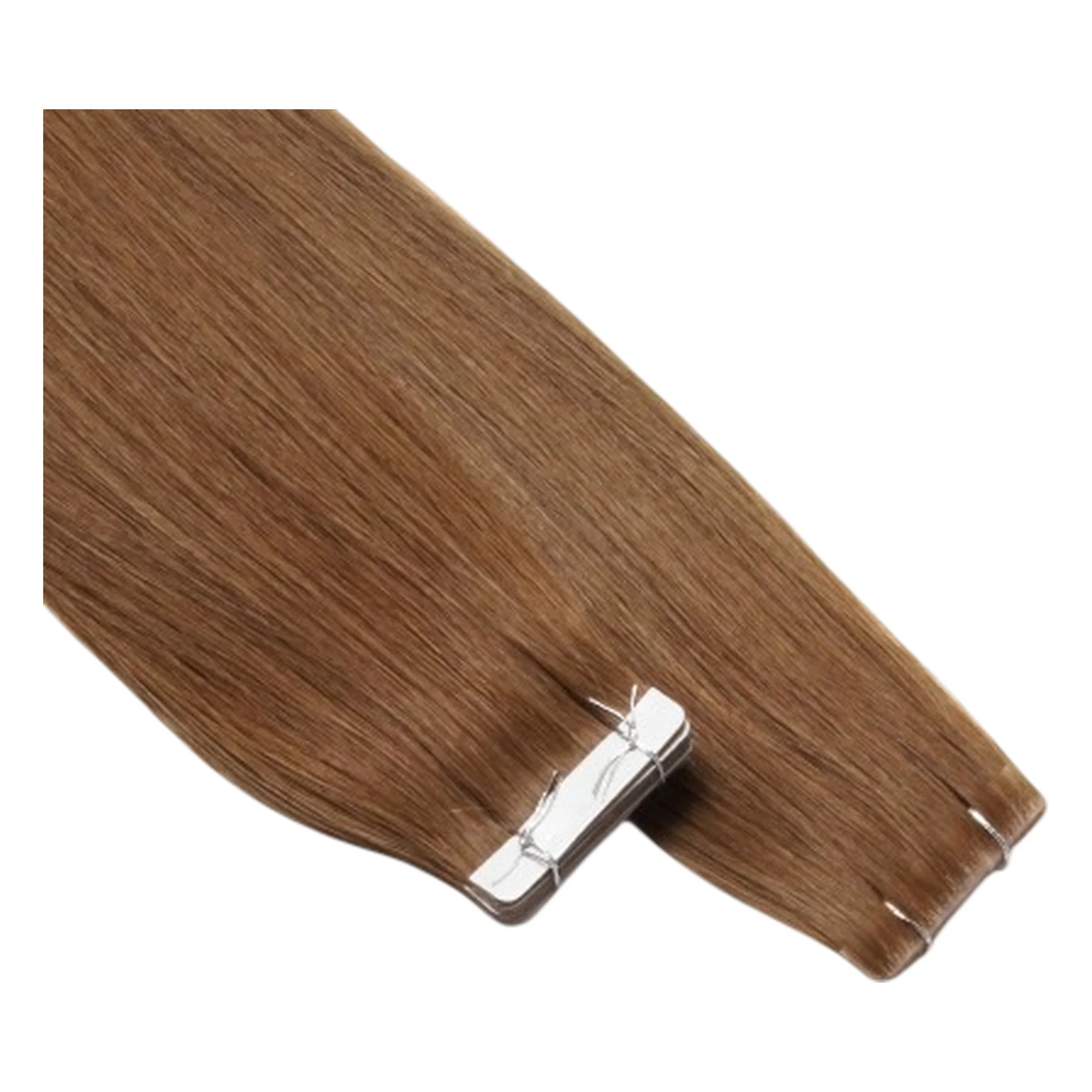 ENVY Ultra Thin Tape Extension Gingerbread, alternate angle showing tape attachment and hair flow