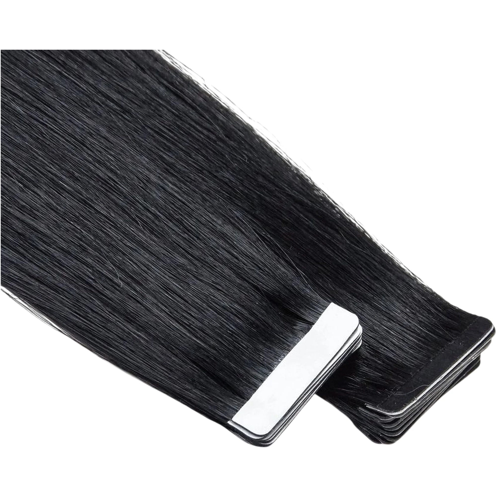 ENVY Ultra Thin Tape Extension Jet Black, close-up detail of ultra-thin tape adhesive bond