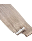ENVY Ultra Thin Tape Extension Light Grey Moonlight, alternate angle showing tape attachment and hair flow
