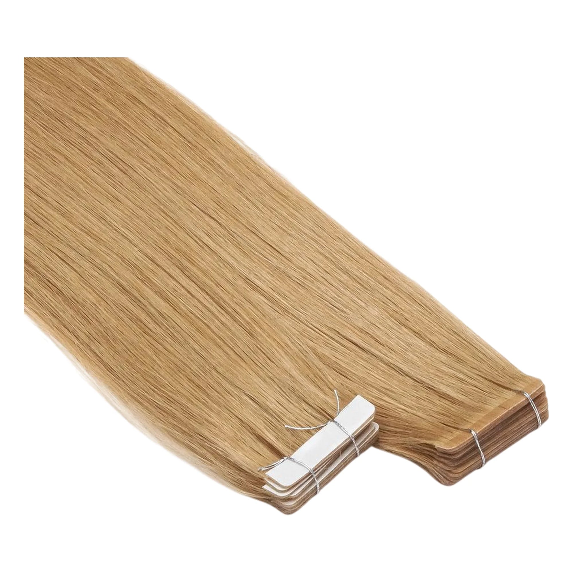 ENVY Ultra Thin Tape Extension Wheat, alternate angle showing tape attachment and hair flow