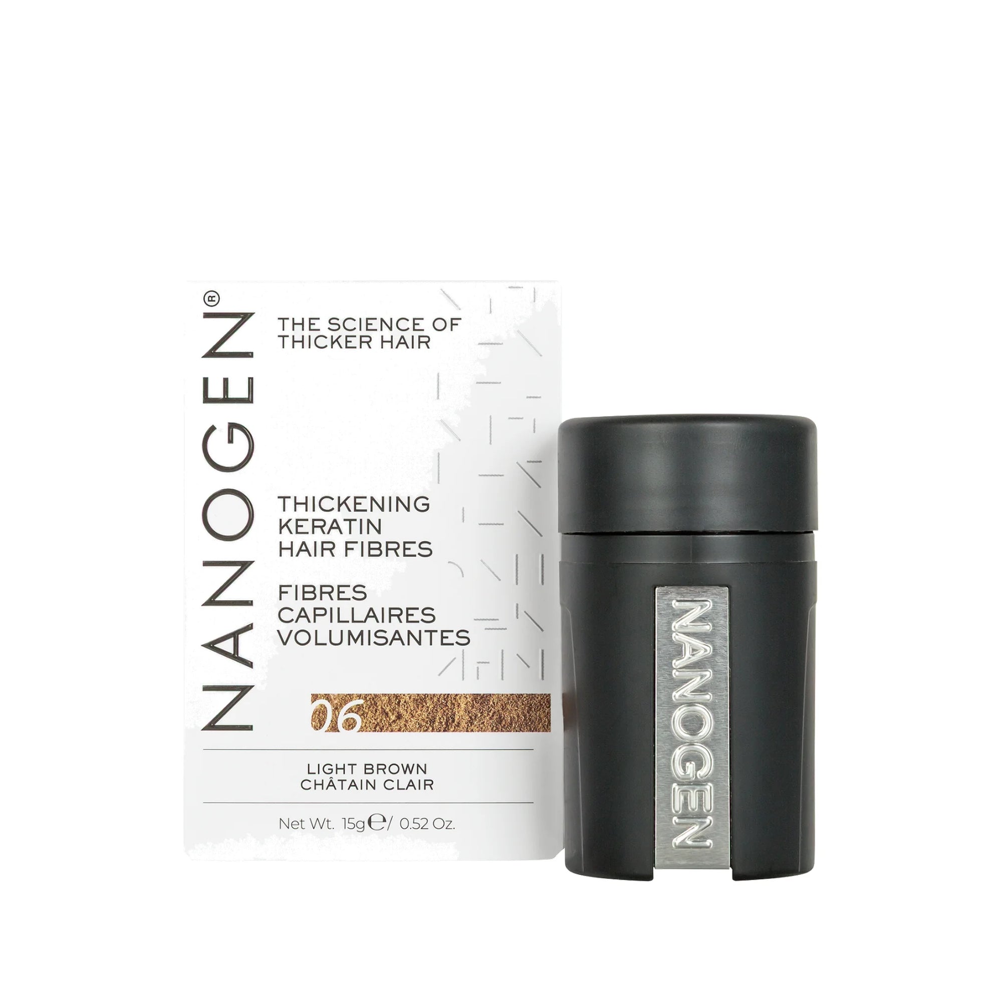 Nanogen Thickening Keratin Hair Fibres Light Brown 15g, instant hair thickening fibres in Cyprus at WOOP