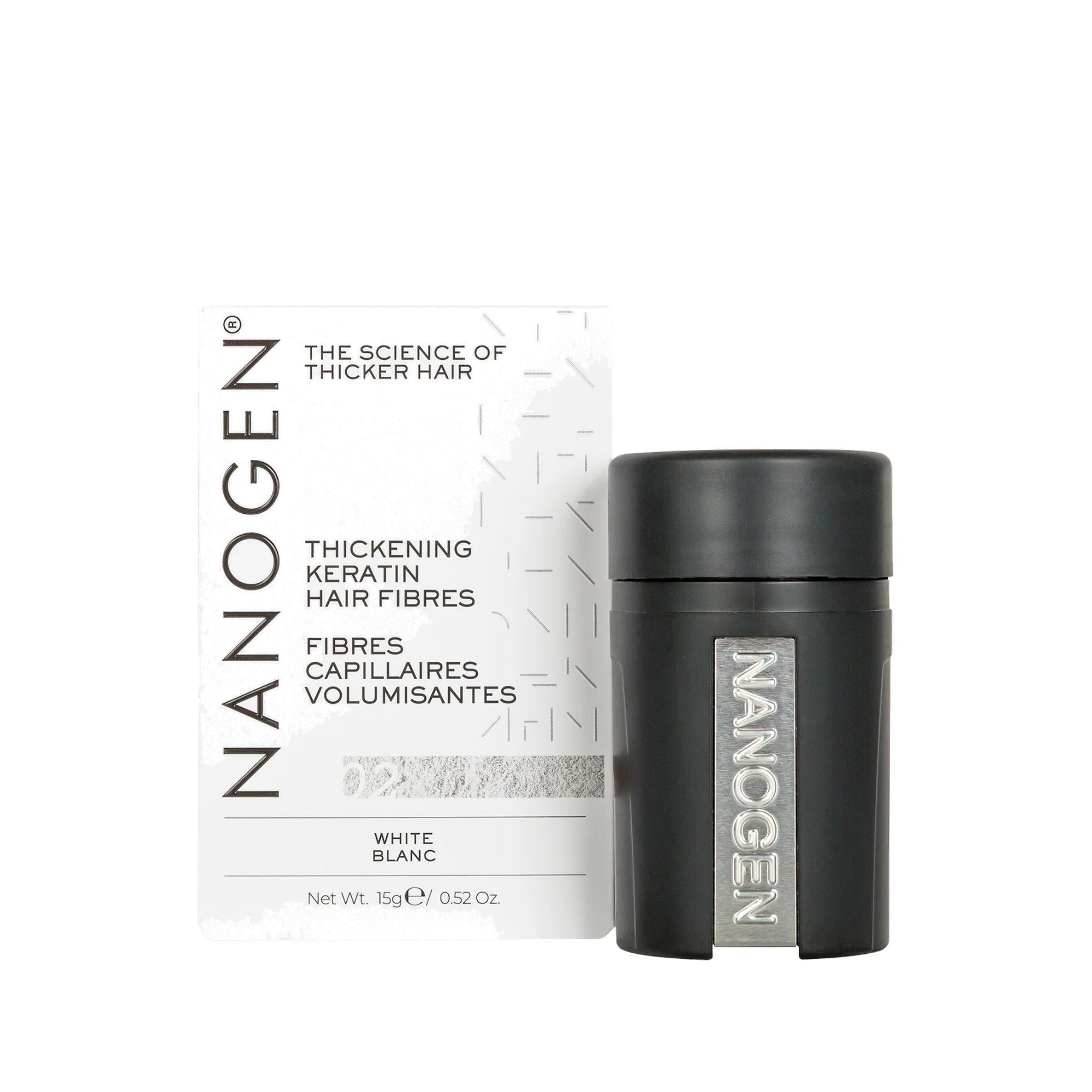 Nanogen Thickening Keratin Hair Fibres White 15g, instant hair thickening fibres in Cyprus at WOOP